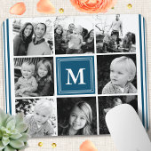 Fotoleime für Navy Monogram-Familie Mousepad
