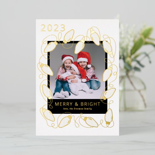 Fotoleiterleuchten Fotokarte Folien Feiertagskarte (Stehend vorne)