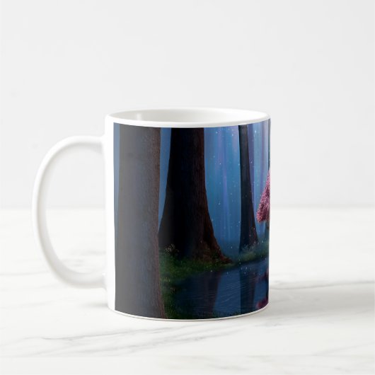 Fotomanipulation des Pink Tree Pond Forest Kaffeetasse (Links)