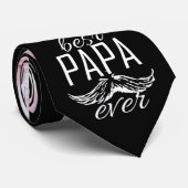 Fotomaterial Beste Papa Ever Black Neck Tie Krawatte (Gerollt)