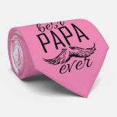 Fotomaterial Beste Papa Ever Pink Neck Tie Krawatte (Gerollt)
