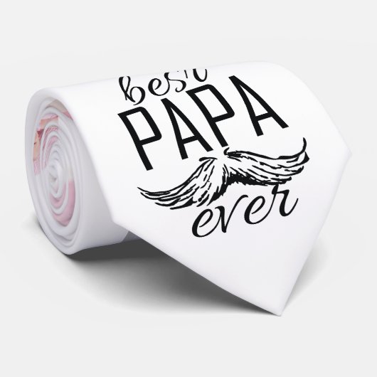 Fotomaterial Beste Papa Ever White Neck Tie Krawatte (Gerollt)