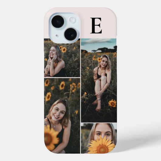 Fotomaterial Elegantes Monogramm Rosa Rosa Case-Mate iPhone Hülle (Rückseite)