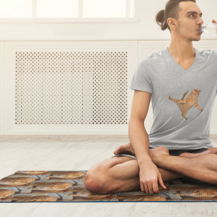 Fotomaterial für geteerte Hauskatzen Yogamatte