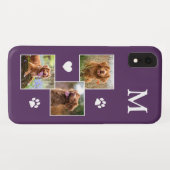 Fotomaterial für Heimtiere Moderner Monogramm Lila Case-Mate iPhone Hülle (Rückseite (Horizontal))