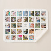 Fotomaterial Monogram, weiß grau Sherpadecke (Vorderseite (Horizontal))