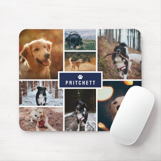 Fotomaterial und Monogramm für Navy-Paw-Hunde Mousepad (Mit Mouse)