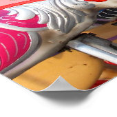 Fotomesse Rosa und Weiß Karussell Poster (Ecke)