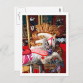 Fotomesse Rosa und Weiß Karussell Postkarte (Vorne/Hinten)