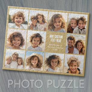 Fotomontage - 11 Bilder und Text - Champagner Gold Puzzle