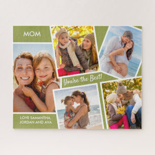 Fotomontage - 5 Bilder Grüne Personalisierte Mama Puzzle