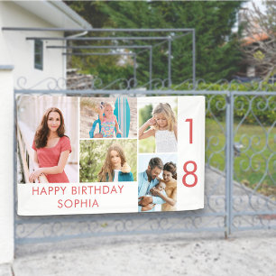 Fotomontage 5 Bilder Personalisiert 18. Geburtstag Banner