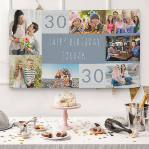 Fotomontage 7 Bilder Personalisiert 30. Geburtstag Banner