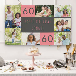 Fotomontage 7 Bilder Personalisiert 60. Geburtstag Banner