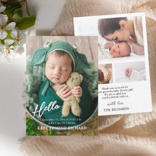 Fotomontage Baby Neugeborenes Geburtsankündigung  Einladung