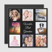Fotomontage beste Oma Welt schwarzer Magnet (Vorne/Hinten)