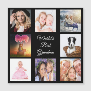 Fotomontage beste Oma Welt schwarzer Magnet