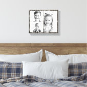 Fotomontage dunkles Holz Leinwanddruck (Insitu (Schlafzimmer))