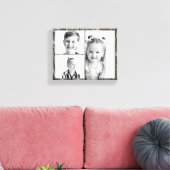 Fotomontage dunkles Holz Leinwanddruck (Insitu (Wohnzimmer))