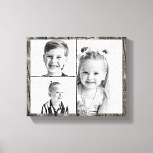 Fotomontage dunkles Holz Leinwanddruck