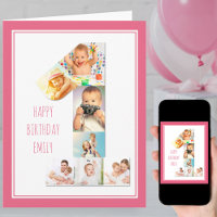 Fotomontage Nummer 1 Mädchen zum ersten Geburtstag