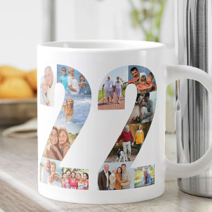 Fotomontage Nummer 22 - Geburtstagsgeschenk zum 22 Jumbo-Tasse
