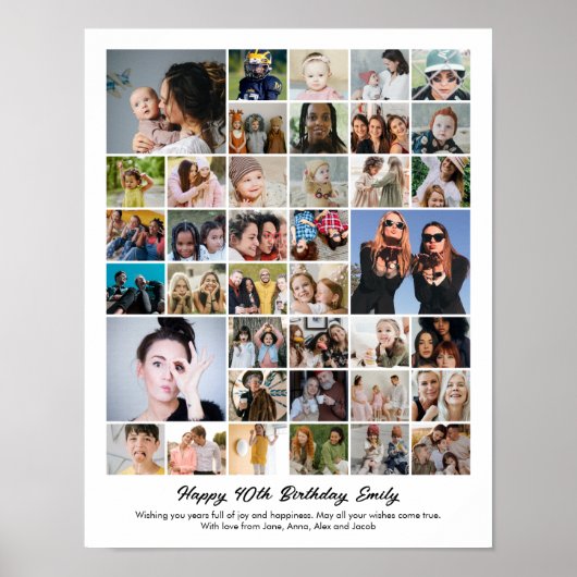 Fotomontage Personalisiertes Geburtstagsgeschenk Poster (Vorne)