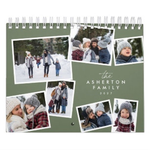 Fotomontage Salbeigrün Familien Scrapbook Kalender