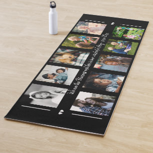 Fotomontage und Ihr benutzerdefinierter Text Famil Yogamatte