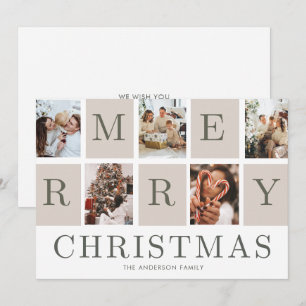 Fotomontage Weihnachten Familien-Feiertags-Karte Einladung