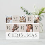 Fotomontage Weihnachten Familien-Feiertagskarte Einladung (Stehend Vorderseite)