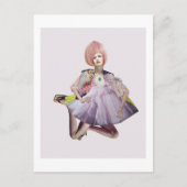Fotomontage Woman Wearing a Pink Wig Postkarte (Vorderseite)