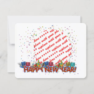 Fotomrahmen für Silvesterpartyhüte Feiertagskarte