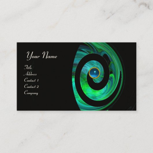 FOTON SWIRL GEM MONOGRAM schwarz-blau Visitenkarte (Vorderseite)