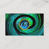 FOTON SWIRL GEM MONOGRAM schwarz-blau Visitenkarte (Rückseite)