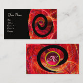 FOTON SWIRL GEM MONOGRAM schwarz rosa Visitenkarte (Vorne/Hinten)