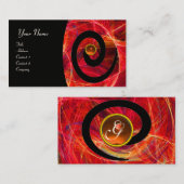 FOTON SWIRL GEM MONOGRAM schwarz-rot orange Visitenkarte (Vorne/Hinten)