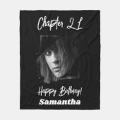 Fotoname 21. Geburtstag Kapitel 21 schwarz Fleecedecke (Vorderseite)