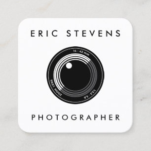 Fotoobjektive, weiße Quadrat-Visitenkarte Quadratische Visitenkarte