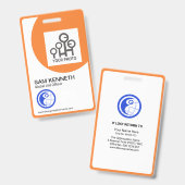 Fotoplasma der fett-orangefarbenen Rahmenkonstrukt Ausweis (Vorder- & Rückseite)