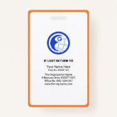 Fotoplasma der fett-orangefarbenen Rahmenkonstrukt Ausweis (Rückseite)