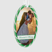 Fotoplatte mit weißer Candy Cane Ornament (Vorderseite)