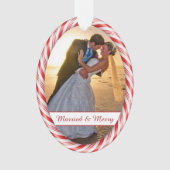 Fotoplatte mit weißer Candy Cane Ornament (Vorderseite)