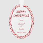 Fotoplatte mit weißer Candy Cane Ornament (Rückseite)