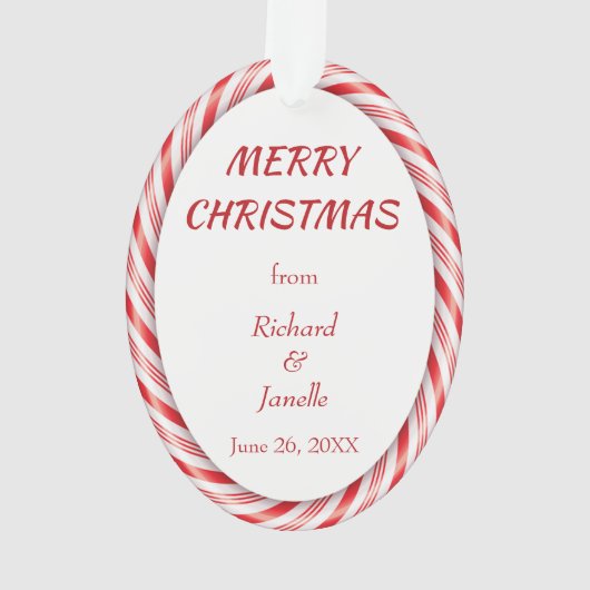 Fotoplatte mit weißer Candy Cane Ornament (Rückseite)