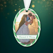 Fotoplatte mit weißer Candy Cane Ornament