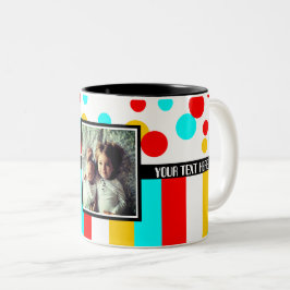 Fotopunkte und -streifen zweifarbige tasse