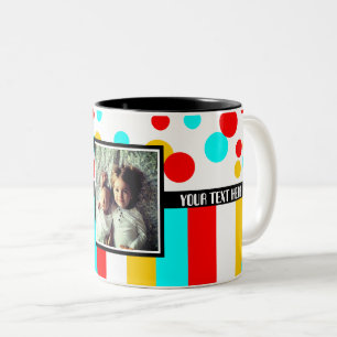Fotopunkte und -streifen zweifarbige tasse