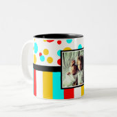 Fotopunkte und -streifen zweifarbige tasse (Vorderseite Links)