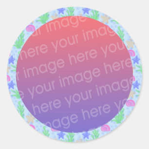 Fotorahmen unter dem Meer Runder Aufkleber